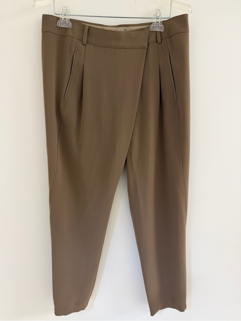 Vince Slim Tailored Ankle Trousers with leather accents - Beige - Picture 2 of 8